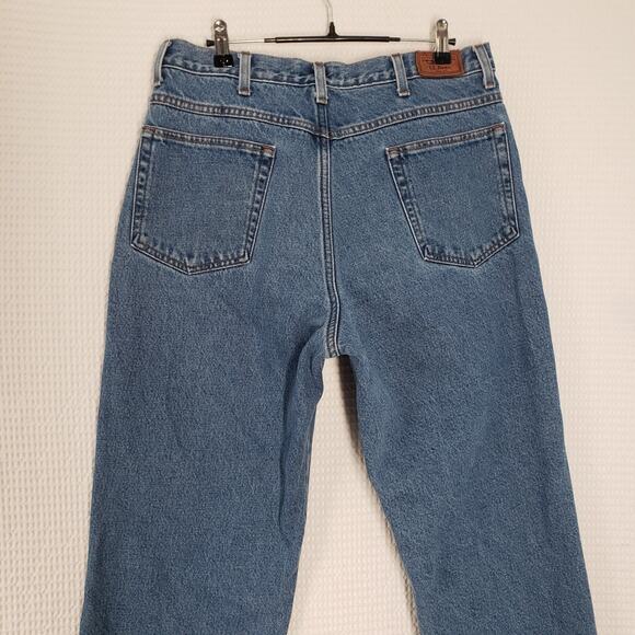 LL Bean Jeans Mens 34x29 Actual 30x28 Blue Relaxed Fit Fleece Lined Workwear - Picture 15 of 16